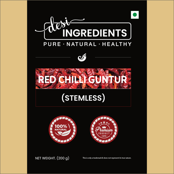 Red Chilli Guntur Whole (Stemless)