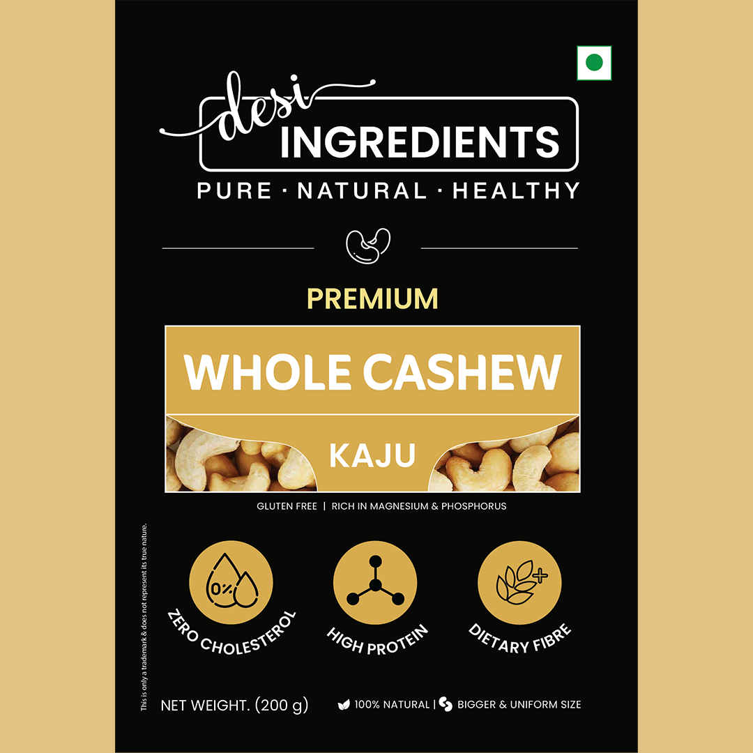 Premium Whole Crunchy Cashew (Kaju)  Nutritious & Delicious Source of Minerals & Vitamins